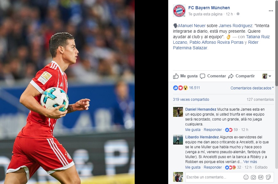 Esto dijo Manuel Neuer sobre James Rodríguez 