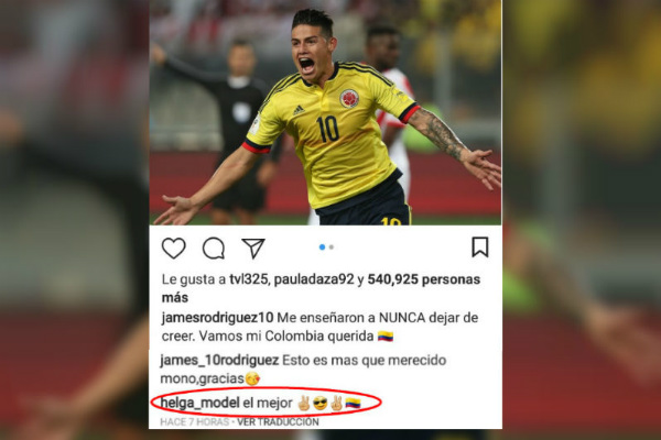 Helga ahora le comenta las fotos a otro jugador de la Selección