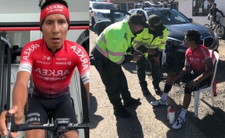 Nairo Quintana sufre accidente en Boyacá por culpa de un conductor