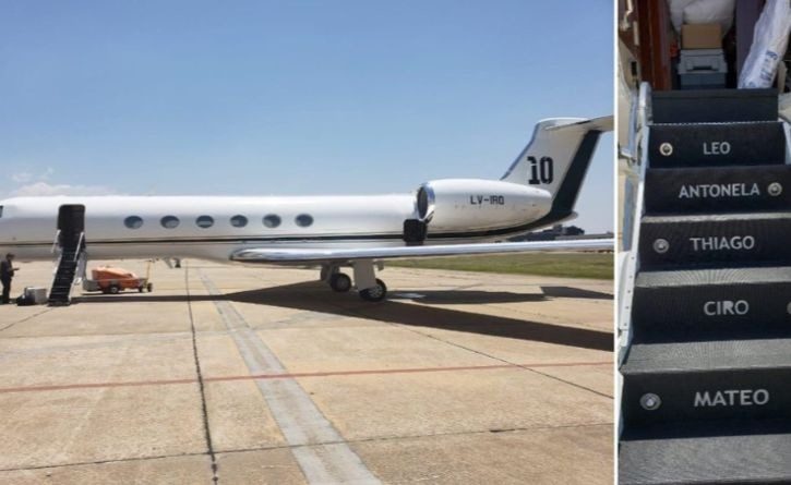 El lujoso avión en el que Lionel Messi llevó a jugadores de Argentina y a Luis Suárez